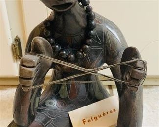 Felguerez pottery statue of Weaver. MCM and very collectible 