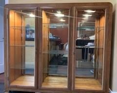 China Cabinet / Curio Cabinet - Antique Victorian Tiger Oak – Circa 1900 - 1910, 62 x 13 x 56 in, Bear Claw, All original, excellent condition. In the family for generations. Original back mirror, excellent condition