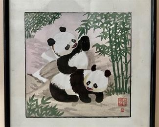 Panda Bears Watercolor