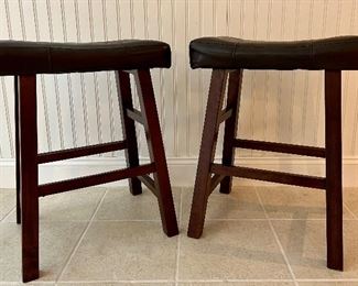 (2) Bar Stools with Leather Seats