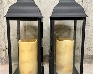 (2) Lanterns with Flameless Candles