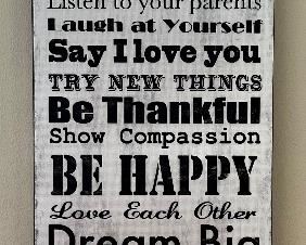 "Family Rules" Print on Stretched Canvas 