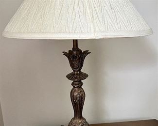 Metal Lamp with Floral Finial