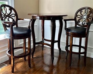 Hillsdale Furniture Bistro Table with 2 Swivel Armchairs
