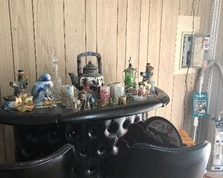 Mid Century Black Tufted Bar, Includes 2 Bar Stools
Bar Ware