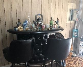 Mid Century Black Tufted Bar, Includes 2 Bar Stools
Bar Ware