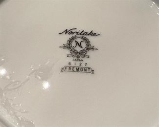 Noritake “Fremont” 12 pc setting - 3 platters, 2 serving bowls, sugar/creamer set, gray boat