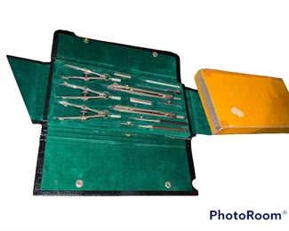 Vintage Drafting Compasses Engineer Set