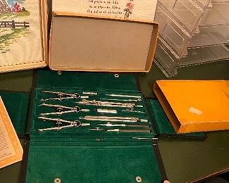Vintage Drafting Compasses Engineer Set