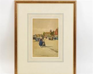 1889 Original Wilfred Williams Ball signed inscribed and dated Watercolor Painting 