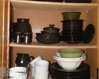 Green and brown dishes $40