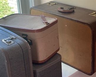 Lots of vintage luggage