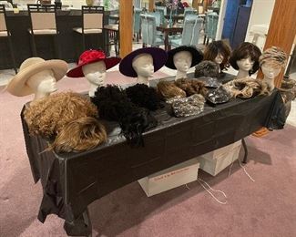 Many styles hats and wigs