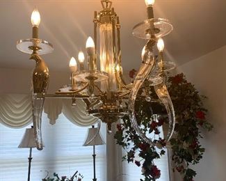 Birds Of Paradise Crystal and brass chandelier $2500
