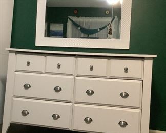 White Dresser and Mirror
