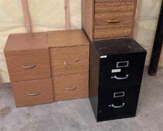 Filing Cabinet Lot Of 4 With Miscellaneous 3 Ring Binders