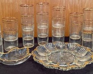 Gold Trim Glassware Dishes