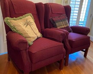 LaZBoy Red Recliners  Pillows