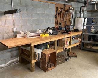 Mystery Lot Of Tools And Workbench
