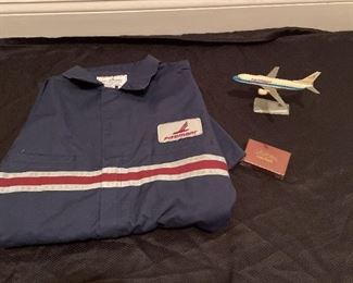 Piedmont Airlines Model Plane, Coveralls And US Air Playing Cards