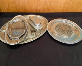 Silver Plated Trays And Holders