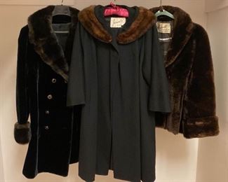 Trio Of Vintage Faux Fur Coats