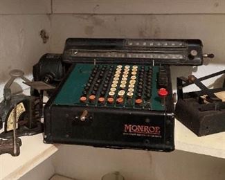 Vintage Adding Machine, Stamp, Punches, Scale