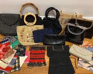Vintage Handbags And Scarves