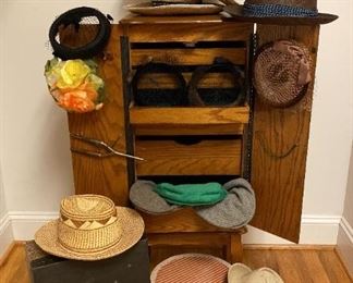 Vintage Hats, Jewelry Cabinet More