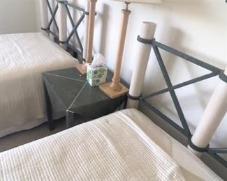 Hand crafted Italian twin bed set of two