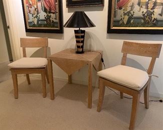 Hand crafted chairs and table