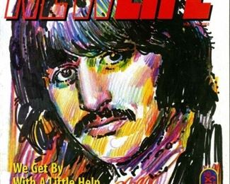 PETER MAX  RINGO SIGNED SIZE 22 x 28 framed