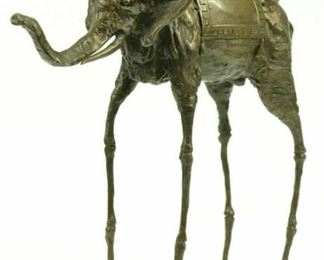 SALVADOR DALI ELEPHANT BRONZE SCULPTURE SIGNED AND SEALED FIGURINE FIGURE STATUE