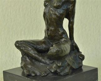 Signed bronze lady nude