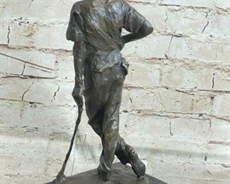 4 Champion Golfer Tiger Woods Bronze Sculpture Sport Trophy Statue Figurine Golf back view