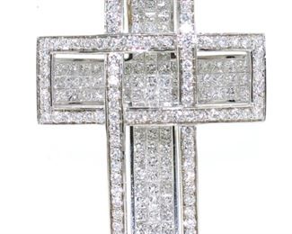 diamond and white gold cross