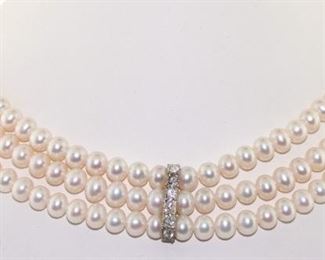 pearl and diamond necklace