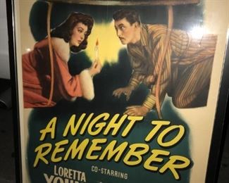 Original movie poster in frame