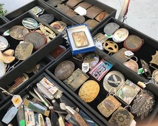Belt buckles galore from all over the country. 