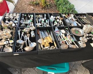 Lots of Sterling silver, mother of pearl,  and bone