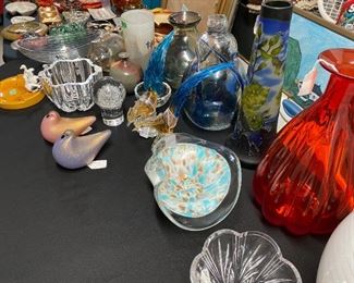 Hand blown pieces.  Red Blenko?