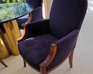 RICH NAVY ULTRA SUEDE SET OF 4 CHAIRS BY SWAIM