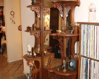 Antique Etagere with marble and mirror