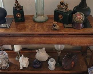 Console or Sofa table with 2 square glass inserts