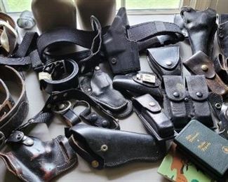 Gun holsters and belts. NO FIREARMS FOR SALE