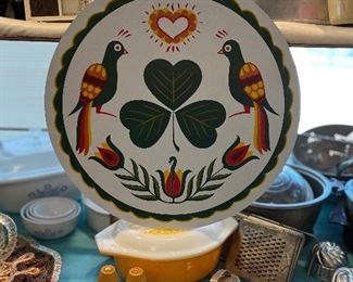 Vintage Pennsylvania Dutch Hex Sign Peacocks