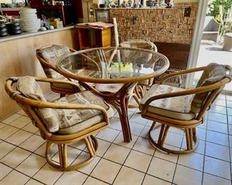vintage bamboo dining table