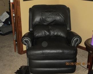 One of 2 Harley Davidson swivel platform rockers