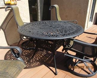 Heavy iron patio table