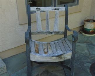wood and iron chair